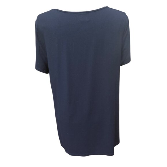 Soma Womens Navy Blue Short Sleeve Casual Everyday Minimalist Top, Size Large - Picture 3 of 7